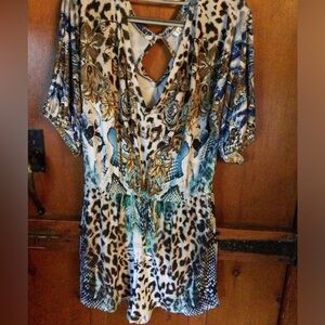 Venus V Neck Print Romper